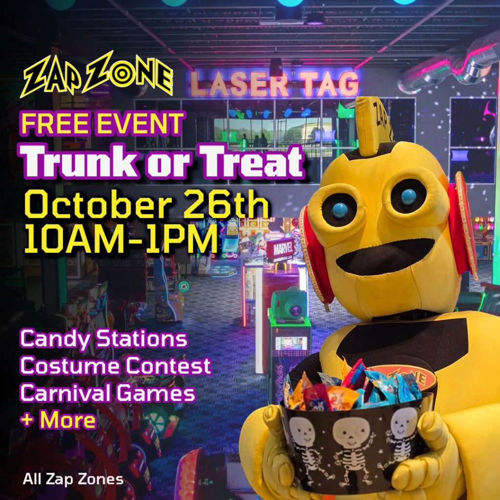 Free Event at Zap Zone - Best in Games - Trunk or Treat - Carnival Games - Costume Contest - Carnival Games